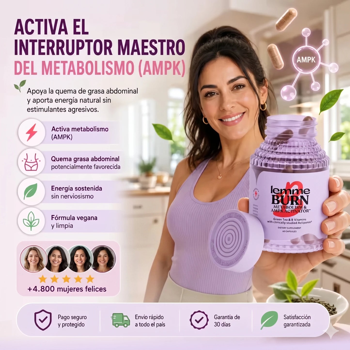 Quema la Grasa Abdominal en 12 Semanas — Sin Cafeína, Sin Nervios, Sin Dietas Extremas