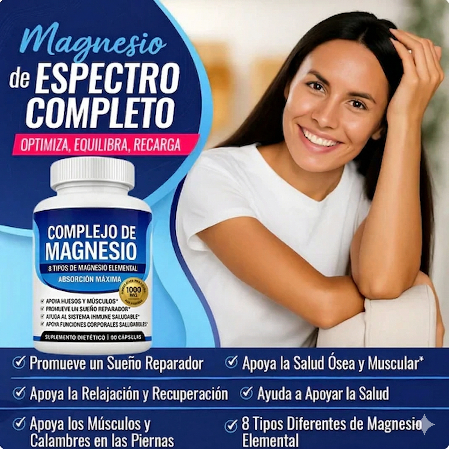 Complejo de Magnesio  Más Energía, Mejor Sueño y Músculos Relajados