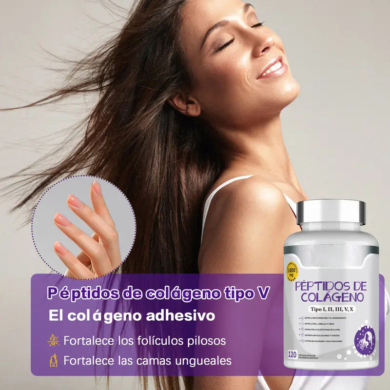 Péptidos De Colágeno Swiyie, 5 Tipos, 120 Cápsulas, 1800 Mg