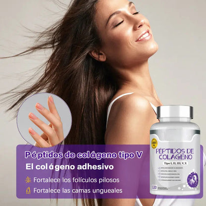 Péptidos De Colágeno Swiyie, 5 Tipos, 120 Cápsulas, 1800 Mg