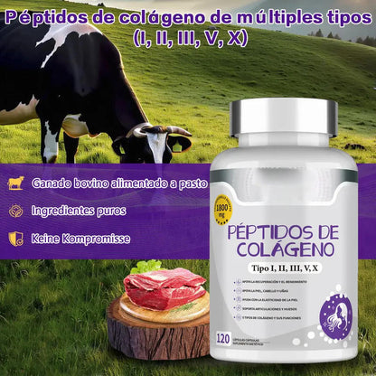 Péptidos De Colágeno Swiyie, 5 Tipos, 120 Cápsulas, 1800 Mg