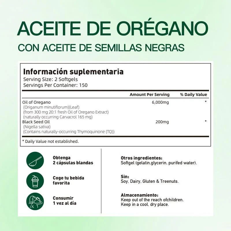 Aceite de Orégano Suplemento Antioxidante Natural